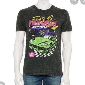 Universal Studios Fast & Furious Acid Wash Gray Graphic Tee Size L NWOT